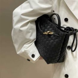 Women Totes Bag Andiamo Woven Bag with Magnetic Buckle and Sheep Leather Opening and Closing Freight Collect BTDC