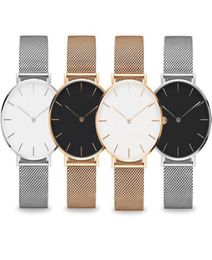 Top Rose Gold Quartz Watch 40mm and 36mm 32mm Men039s Casual Japanese Quartz Watch Stainless Steel Mesh with Slim Clock Ladies 3755380