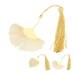 Party Favor Metal Bookmark Innovative Vintage Hollow Out Gold Leaf With Tassels For Book Lovers Writers Readers