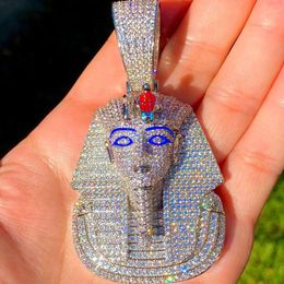 Fashion Jewellery Egyptian Pharaoh Design S Sterling Sier Sparkling Diamond 14K Gold Moissanite Hip Hop Pendant