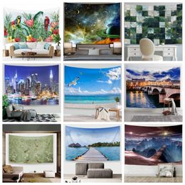 Tapestries Custom Scenery Mural Tapestry Wall Background Cloth Tree Hole Furnace Hanging Large Oil Painting Aesthetic Decorative Doorway