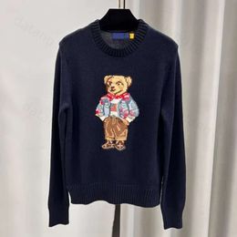 RL Designer Women Knits Bear Print Graphic Bear Sweater Ralp Laurens Sweater Pullover Embroidery Fashion Classics Knitted Sweaters Casual Harajuku Streetwear 522