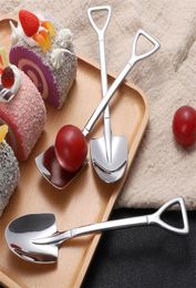 304 Stainless Steel Spoon Mini Shovel Shape Coffee Spoons Cake Ice Cream Desserts Scoop Fruits Watermelon Spoon4044104