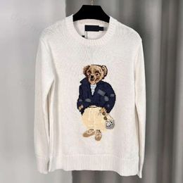 RL Designer Women Knits Bear Print Graphic Bear Sweater Ralp Laurens Sweater Pullover Embroidery Fashion Classics Knitted Sweaters Casual Harajuku Streetwear 835
