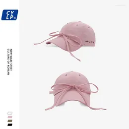 Ball Caps Spring And Summer Quick-drying Breathable Sunshade Baseball Women Korean Fashion Streamer Cute Bow Show Face Small Sun Hat