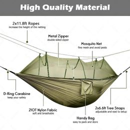 Anti Mosquito Camping Equipment Suspended Swing Outdoor Garden Furniture Portable Hammock Hiking Tents Supplies Tourist Hammock 240429