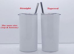 DIY Sublimation Tumbler 20oz stainless steel Skinny tumbler STRAIGHT tumblers Double Wall Vacuum Insulated Travel Mug 7733509