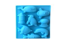 DIY Tools Silicone Mold Cake Sea World Dolphin and Fish Chocolate Jelly Pudding Moulds Handmade Soap Molds6038357