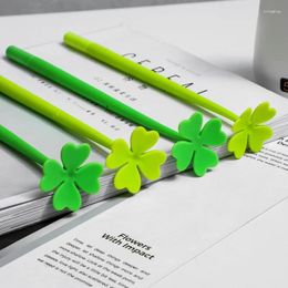 PCs Gel Ink Pen Stationery Wholesale Clover Of Four Leaves Flower Artificial Student Office Supplies Gifts