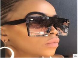 WholeDesigner Oversize Square Sunglasses Women Fashion Flat Top Gradient GlasseGafas De Sol 8 colors 10PCS factory 1759163