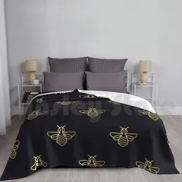 Blankets Golden Bee Inspired Design Blanket For Sofa Bed Travel Phone Wallets Conforters Shower