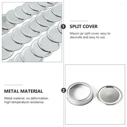 Dinnerware 24 Pcs Mason Jar Lids Plastic Carafe Metal Caps Storage Solid Can Tin Sealing Bottles