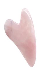 New Health Rose Quartz Jade Guasha Board Natural Stone Scraper Chinese Gua Sha Tools For Face Neck Back Body Acupuncture Pressure 9933512