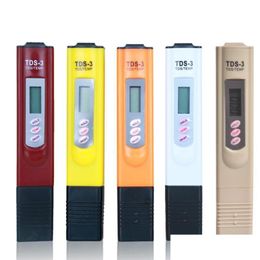 Ph Metres Wholesale Digital Tds Metre Monitor Temp Ppm Tester Pen Lcd Stick Water Purity Monitors Mini Philtre Hydroponic Testers Tds Dhz6V