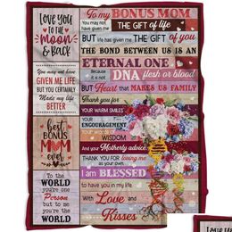 Customise Blankets Blanket Dad Throw Gifts From Daughter Son Stepdad Father In Law Grandpa Christmas Fathers Day Birthday Gift Soft Fo Dhgms