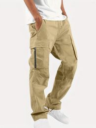 Men's Pants 2024 Multi-Pocket Spring Summer Cargo Streetwear Zipper Legs Tight Work Jogging Y2K Cotton Casual Tactical