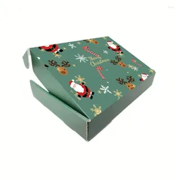 Gift Wrap 5pcs Christmas Boxes Bulk Medium 10x8x2.8inches Cardboard For Small Business Packaging