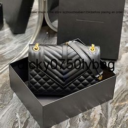 Ysllbags Medium quilted High yslbagss quality bag classic plain chain Envelope leather Clutch bags Messenger Handbags letter square bag satchel