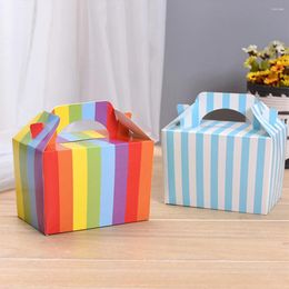 Gift Wrap 20cartons Thickened Cardboard Packaging Carton In Bright White And Convenient To Carry Dim Sum Dessert Box Compact Blue