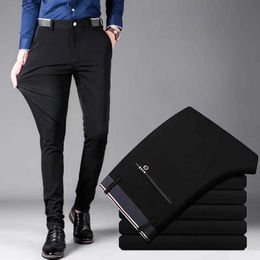 Men's Pants Mens set pants fashionable and elegant mens dress pants solid Colour straight length mens slim fit formal mens pants black Y24051401LQ