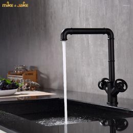 Kitchen Faucets Double Handle Black Faucet Matte Mixer Sink Single Cold Tap Europe