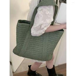 Shoulder Bags Straw Woven Beach Bag Leisure Top-Handle Large Capacity Single Shopping Women Girl