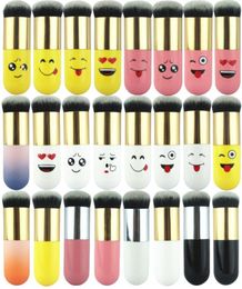 Cute Beauty BB Cream Kabuki Makeup Brush Single Flat Powder Foundation Blending Brush Facial Face Cosmetic Round Makeup brush Tool4581179