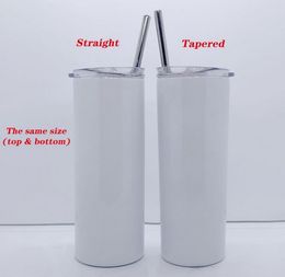 DIY Sublimation Tumbler 20oz stainless steel Skinny tumbler STRAIGHT tumblers Double Wall Vacuum Insulated Travel Mug 4017487