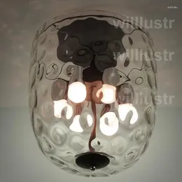 Ceiling Lights Willlustr Lamp Clear Glass Big Transparent Shade Light Pineapple Polka Dot Water Wave Crystal Nordic Lighting