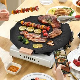 Pans Portable Grill Pan Korean Geometry Non-Stick Barbecue Plate Outdoor Travel Camping Frying Creative Steak Roasting