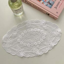 Table Mats Oval Lace Kitchen Tableware Mat Cup Mugs Placemat Coffee Drink Pad Home Dinner Decor