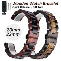Watch Bands Suitable for Huawei GT 2e Pro strap 20 22mm wood suitable Samsung Galaxy Gear S2/S3 3 41 42mm 4 40/44mm Q240514