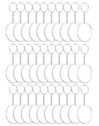 487296pcs Acrylic Transparent Circle Discs Set Key Chains Clear Round Acrylic Keychain Blanks Keychain for DIY Transparent12467664880