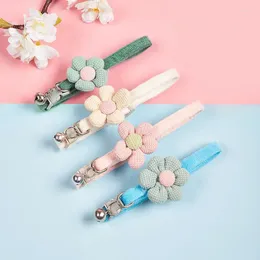 Dog Collars Cute Flower Pet Cat Adjustable Collar Traction Cartoon Bell Necklace Jewellery Small Supplies