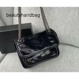 YS Y-Shaped LOULOU Bag Niki Baby bags Crinkled Glossed-leather fashion Shoulder ysllbag Womens Handbag Designer black chain Bags handbags Handle Purse Wallets 25CM