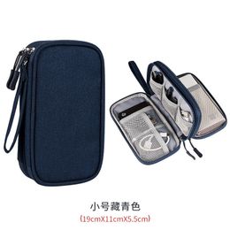 Luxury Design Data Cable Storage Bag Waterproof Travel Organiser Bag Portable Carry Case Double Layers Storage Bag for Cable Cord USB Charger Small Size