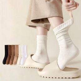 Women Socks 1 Pair For Middle Solid Color Tube Ankle Short Breathable Spring Autumn Fashion Female Soft Long Loose Sock