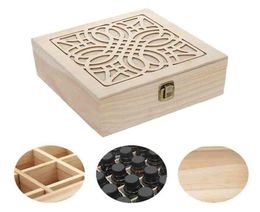 25 Slot Essential Oil Bottle Wooden Storage Box Case Display Organizer Holder Wood Perfume Aromatherapy Container Organizer 2103317303144