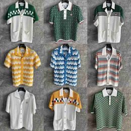 Men's Casual Shirts Casablanca Knitted Shirts Sicilian Fantasy Short Sleeve Shirt Summer Fairy Tale Dream Shirtsv0w1