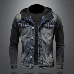 Men's Jackets Jacket European Denim And American Fashion Hooded Personality Casual Slim-fit Korean Version Of The Trend