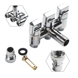 Bathroom Sink Faucets 1-In-Three-Out Water Diversion Valve Three-Way Faucet Angle Machine Multi-function Kitchen Tools