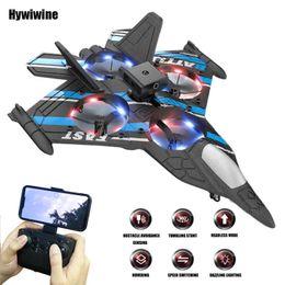 RC Plane with Camera Helicopter Remote Control Aircraft Obstacle Avoidance Fighter 2.4G Aeroplane EPP Foam Plane Children Toys 240514