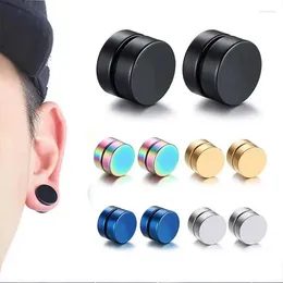 Backs Earrings Punk Non-Piercing Magnetic Clip Stainless Steel Unisex Magnet Ear Close Korean Version