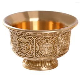 Wine Glasses Water Cup Buddha Worship Utensil Supplies Offering Bowl Vintage Decor Household Buddhism Copper Holy Container