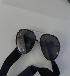 Gold Metal Pilot Sunglasses Black Dark Grey Lens Fashion Sunglasses for Women Occhiali da sole UV Protection Eyewear with Box9658022