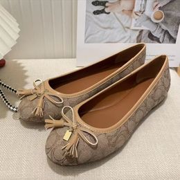 Top quality Round-toe flat Ballet Flat shoes strap buckle Satin loafers womens leather outsole Luxury designer dress shoes 35-40