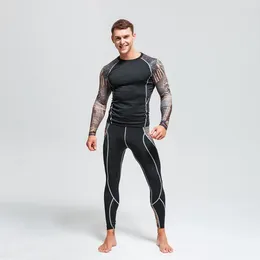 Men's Thermal Underwear Teen Set Winter Warm Training Quick Dry Clothes Long Johns Rash Guard Mens Sport Suit