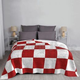 Blankets Croatia Red & White Blanket For Sofa Bed Travel Croatian Cr Hr Hrvatska Europe Kids Pride Football