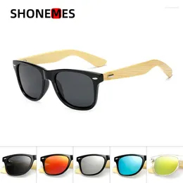 Sunglasses ShoneMes Bamboo Polarised Wooden Shades Outdoor UV400 Protection Mirror Sun Glasses For Men Women