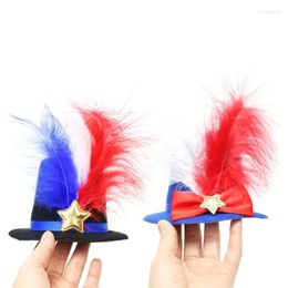 Hair Clips Kids Feather Julycostume Top Hat For Hairpin Clip Unisex Fascinator